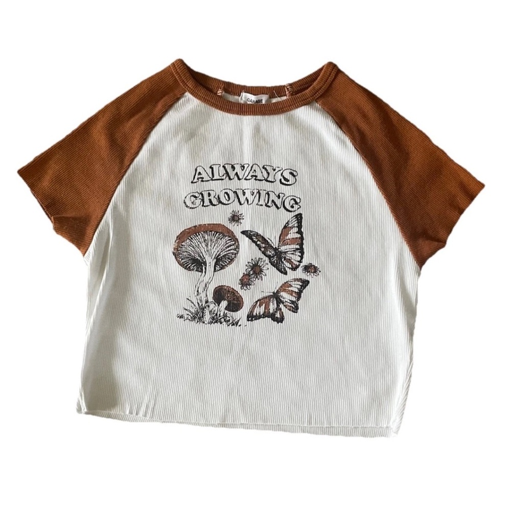 Garage Brand Crop T-Shirt Juniors Size Small 🍄‍🟫🦋🌻
